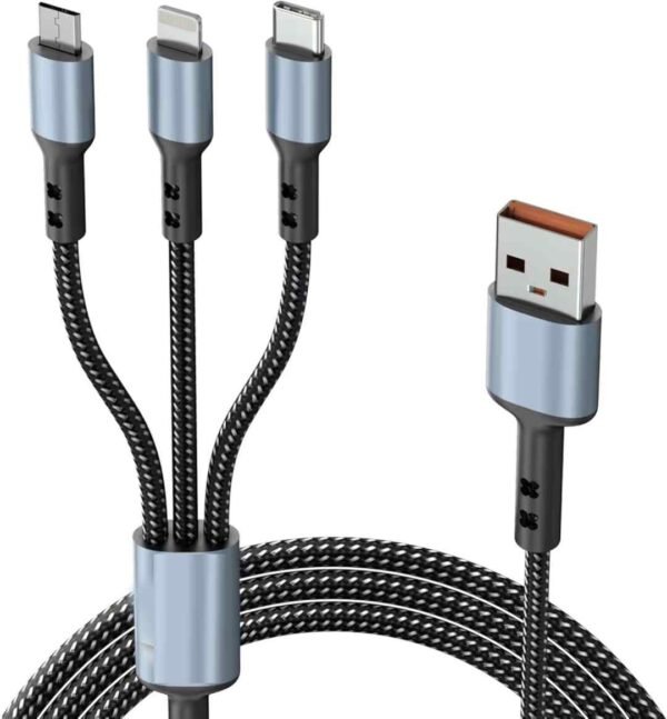 3A Nylon Braided 1.5M Cable with Type-C & Micro USB